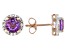 Round Lavender Amethyst 18k Rose Gold Over Sterling Silver Earrings 1.37ctw.