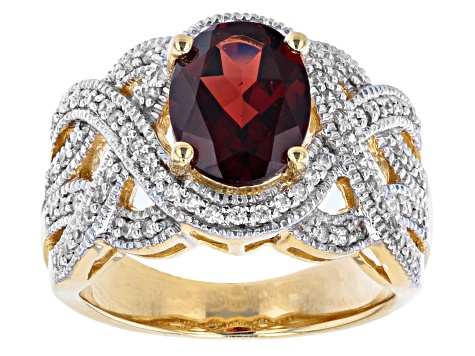 Red Garnet 18k Yellow Gold Over Sterling Silver Ring 2.95ctw