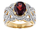 Red Garnet 18k Yellow Gold Over Sterling Silver Ring 2.95ctw