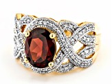 Red Garnet 18k Yellow Gold Over Sterling Silver Ring 2.95ctw