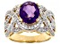 Purple Amethyst 18k Yellow Gold Over Sterling Silver Ring 2.44ctw