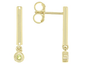 Round Manchurian Peridot™ 18k Yellow Gold Over Sterling Silver Drop Earrings 0.14ctw