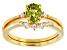 Green Manchurian Peridot™ 18k Yellow Gold Over Sterling Silver Set of 2 Rings 0.75ctw
