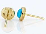 Blue Sleeping Beauty Turquoise 18k Yellow Gold Over Sterling Silver Stud Earrings