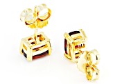 Red Garnet 18k Yellow Gold Over Silver Stud Earrings 2.24ctw