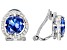 Blue Lab Created Spinel Platinum Over Sterling Silver Clip-On Earrings 3.77ctw