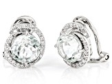 Green Prasiolite Platinum Over Sterling Silver Clip-On Earrings 4.02ctw