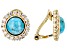 Blue Turquoise 18k Yellow Gold Over Sterling Silver Clip-On Earrings 0.92ctw