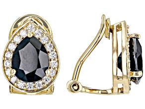 Black Spinel 18k Yellow Gold Over Sterling Silver Earrings 5.00ctw