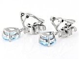 Sky Blue Glacier Topaz Platinum Over Sterling Silver Clip-On Earrings 6.87ctw
