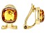 Orange Square Cushion Amber 18k Yellow Gold Over Sterling Silver Clip-On Earrings