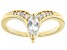 White Topaz 18k Yellow Gold Over Silver Ring 0.62ctw