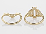 White Lab Created Sapphire 18k Yellow Gold Over Sterling Silver Set Of 2 Stackable Rings 3.46ctw