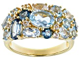 Sky Blue Topaz 18k Yellow Gold Over Sterling Silver Ring 3.65ctw