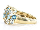 Sky Blue Topaz 18k Yellow Gold Over Sterling Silver Ring 3.65ctw