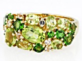 Green Chrome Diopside 18k Yellow Gold Over Sterling Silver Ring 3.23ctw