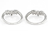 White Lab Created Sapphire Platinum Over Sterling Silver Enhancer Set Of 2 Rings 1.18ctw