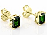 Chrome Diopside 18k Yellow Gold Over Sterling Silver Stud Earrings 1.58ctw