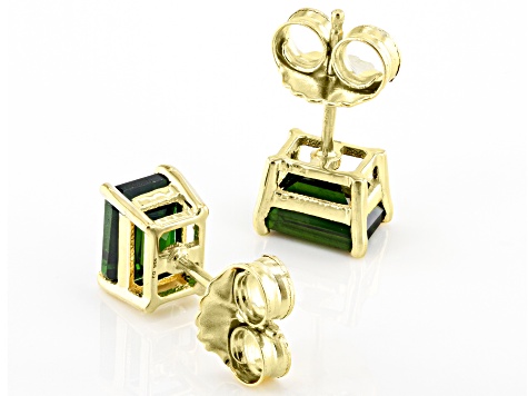 Chrome Diopside 18k Yellow Gold Over Sterling Silver Stud Earrings 1.58ctw