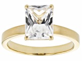 White Lab Created Sapphire 18k Yellow Gold Over Sterling Silver Solitaire Ring 2.16ct