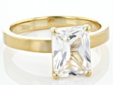 White Lab Created Sapphire 18k Yellow Gold Over Sterling Silver Solitaire Ring 2.16ct