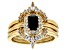 Black Spinel 18k Yellow Gold Over Sterling Silver Set Of 3 Stackable Ring 1.39ctw