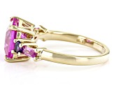 Pink Lab Created Sapphire 18k Yellow Gold Over Sterling Silver Ring 4.77ctw