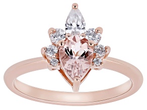 Peach Morganite 18k Rose Gold Over Sterling Silver Ring 0.98ctw
