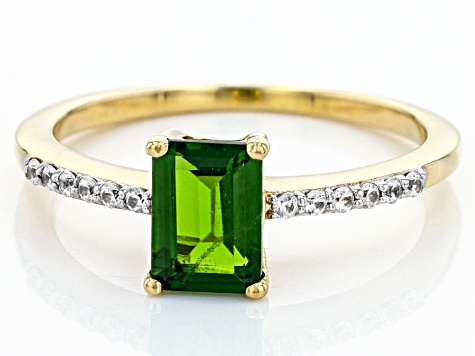 Green Chrome Diopside 18k Yellow Gold Over Sterling Silver Ring 0.90ctw