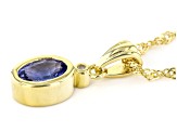 Tanzanite 18k Yellow Gold Over Sterling Silver Pendant With Chain 0.65ctw