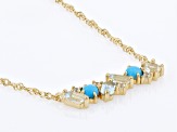 Sleeping Beauty Turquoise 18k Yellow Gold Over Sterling Silver Necklace 1.39ctw