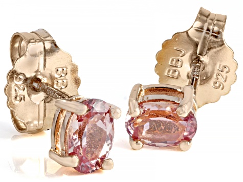 Pink Color Shift Garnet 18k Rose Gold Over Sterling Silver Stud Earrings 0.62ctw