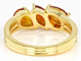 Orange Madeira Citrine 18k Yellow Gold Over Sterling Silver 3-Stone Ring 1.18ctw