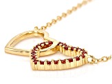 Red Garnet 18k Yellow Gold Over Sterling Silver Heart Necklace 0.22ctw