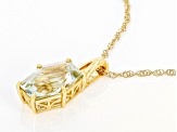 Elongated Hexagon Prasiolite 18k Yellow Gold Over Sterling Silver Pendant 3.72ctw