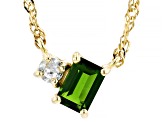 Green Chrome Diopside 18k Yellow Gold Over Sterling Silver 18" Necklace 0.64ctw