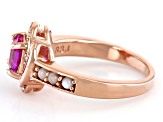 Pink Lab Created Sapphire 18k Rose Gold Over Silver Ring 2.58ctw