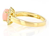 Pink Opal 18k Yellow Gold Over Sterling Silver Ring