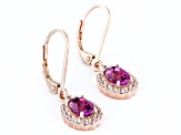 Purple Fluorite 18k Rose Gold Over Sterling Silver Earrings 2.43ctw