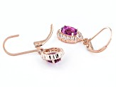 Purple Fluorite 18k Rose Gold Over Sterling Silver Earrings 2.43ctw