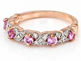 Pink Ceylon Sapphire 18k Rose Gold Over Silver Ring 0.57ctw