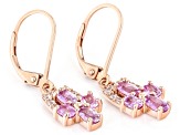 Pink Ceylon Sapphire 18k Rose Gold Over Sterling Silver Earrings 2.06ctw