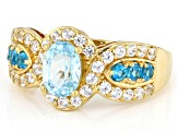 Blue Apatite 18k Yellow Gold Over Sterling Silver Ring 1.59ctw