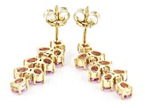 Pink Ceylon Sapphire 18k Yellow Gold Over Silver Earrings 3.06ctw