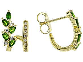 Green Chrome Diopside 18k Yellow Gold Over Sterling Silver Earring 0.92ctw