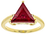 Lab Created Ruby 18k Yellow Gold Over Sterling Silver Ring 3.51ctw