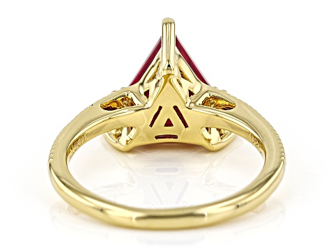 Lab Created Ruby 18k Yellow Gold Over Sterling Silver Ring 3.51ctw