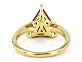 Lab Created Ruby 18k Yellow Gold Over Sterling Silver Ring 3.51ctw