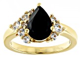 Black Spinel 18k Yellow Gold Over Sterling Silver Ring 2.17ctw