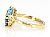 Sky Blue Topaz 18k Yellow Gold Over Sterling Silver Ring 2.17ctw